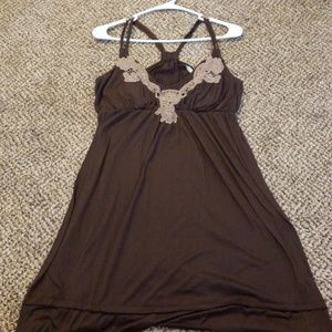 Brown strapped dress